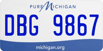 MI license plate DBG9867