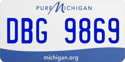 MI license plate DBG9869