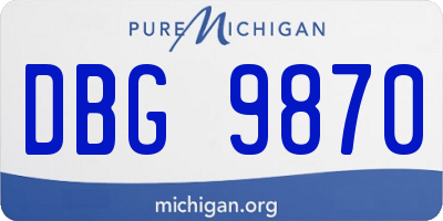 MI license plate DBG9870