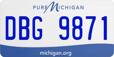 MI license plate DBG9871