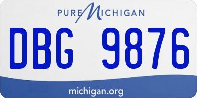 MI license plate DBG9876