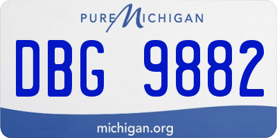MI license plate DBG9882