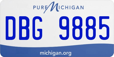 MI license plate DBG9885