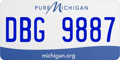 MI license plate DBG9887