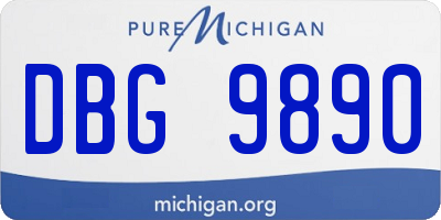 MI license plate DBG9890