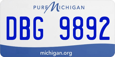 MI license plate DBG9892