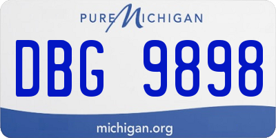 MI license plate DBG9898