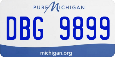 MI license plate DBG9899