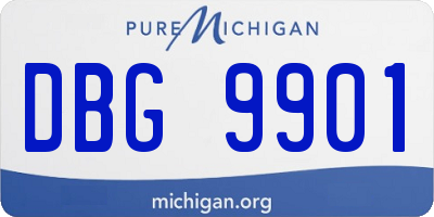 MI license plate DBG9901