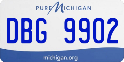 MI license plate DBG9902