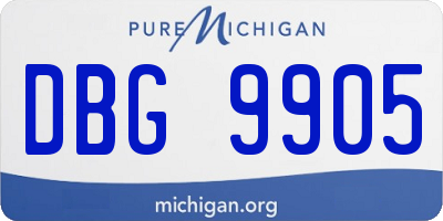 MI license plate DBG9905