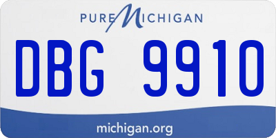 MI license plate DBG9910
