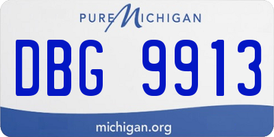 MI license plate DBG9913