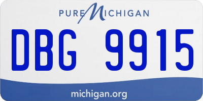 MI license plate DBG9915