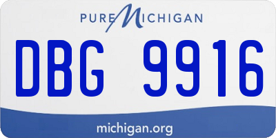 MI license plate DBG9916