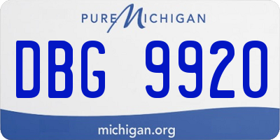MI license plate DBG9920