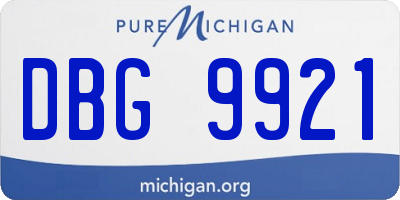 MI license plate DBG9921