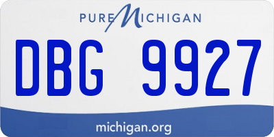 MI license plate DBG9927
