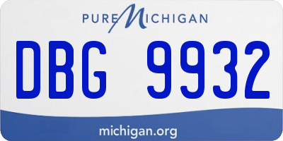 MI license plate DBG9932
