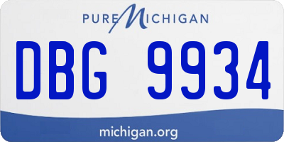 MI license plate DBG9934