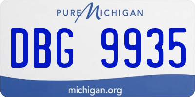MI license plate DBG9935
