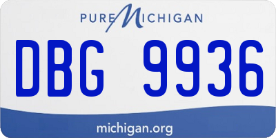 MI license plate DBG9936