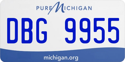 MI license plate DBG9955