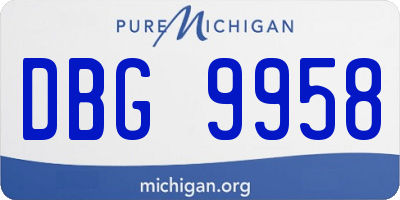 MI license plate DBG9958
