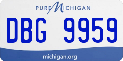 MI license plate DBG9959