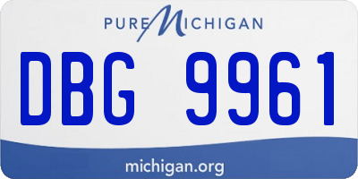 MI license plate DBG9961