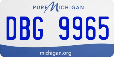 MI license plate DBG9965