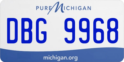 MI license plate DBG9968