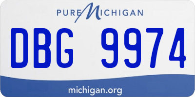 MI license plate DBG9974