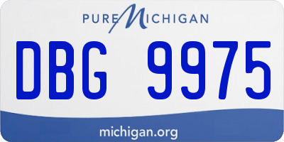MI license plate DBG9975