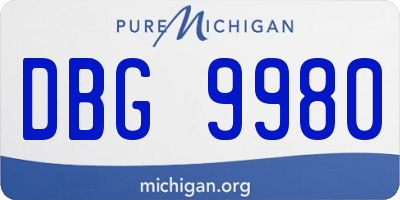 MI license plate DBG9980