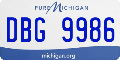 MI license plate DBG9986
