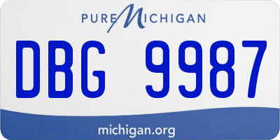 MI license plate DBG9987