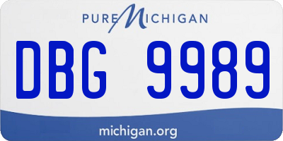 MI license plate DBG9989