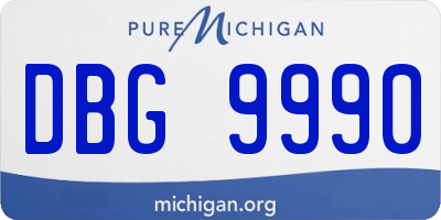 MI license plate DBG9990