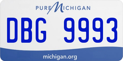 MI license plate DBG9993