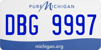 MI license plate DBG9997