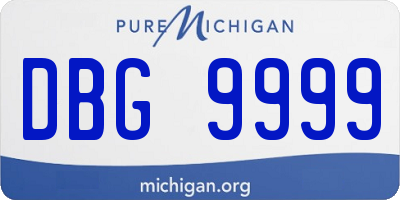 MI license plate DBG9999