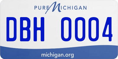 MI license plate DBH0004