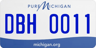 MI license plate DBH0011