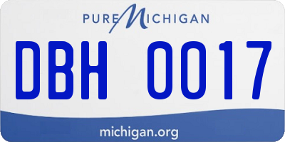MI license plate DBH0017