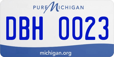 MI license plate DBH0023