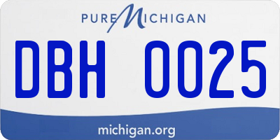 MI license plate DBH0025
