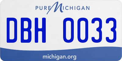 MI license plate DBH0033