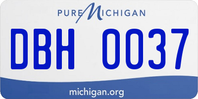 MI license plate DBH0037