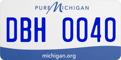 MI license plate DBH0040